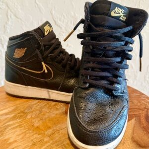 Air Jordan 1 Retro High OG City of Flight-  Black and Gold High-Top Sneakers